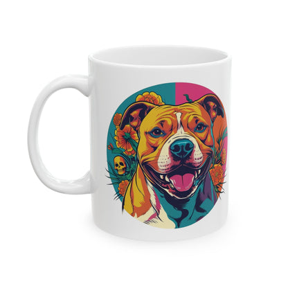Vibrant Dog Lover's Ceramic Mug, 11oz or 15oz, Colorful Pet Gift, Unique Coffee Cup, Animal Lover, Birthday Present