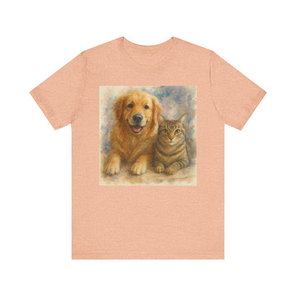 Pet Lovers Unisex Tee, Dog and Cat Combo Shirt, Animal Lover Gift, Animal-Themed Apparel, Funny Pet T-Shirt, Cozy Casual Wear