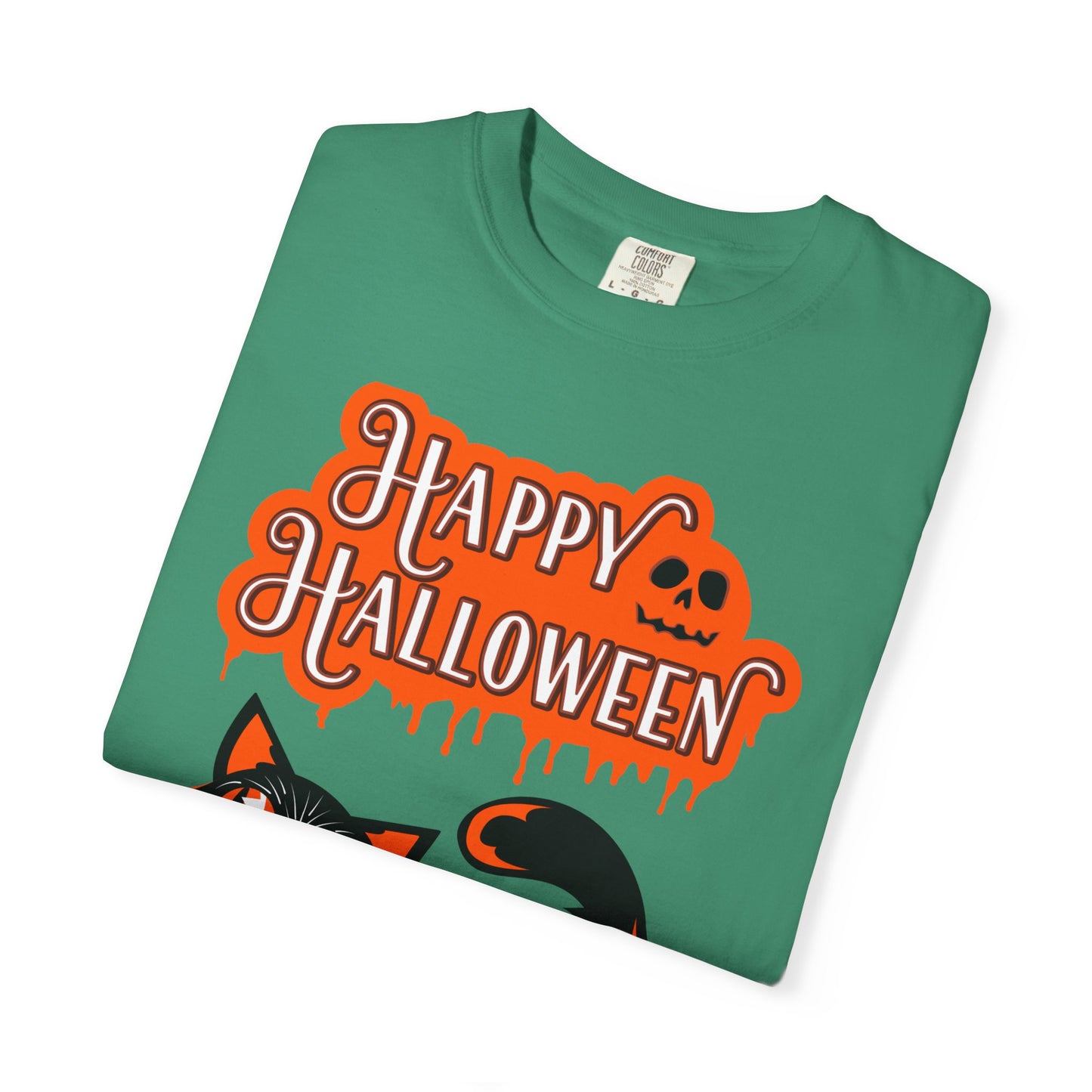 Halloween Cat T-Shirt, Spooky Apparel, Unisex Costume Tee, Fall Fashion, Halloween Party Wear, Fun Trick or Treat Shirt