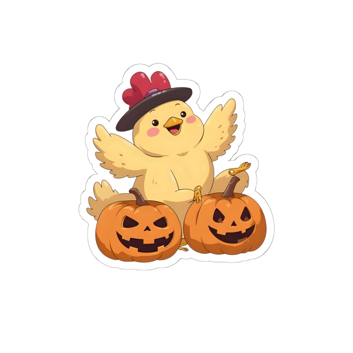 Cute Halloween Chicken Stickers, Seasonal Decor, Laptop Accessories, Pumpkin Stickers, Fun Holiday Gift