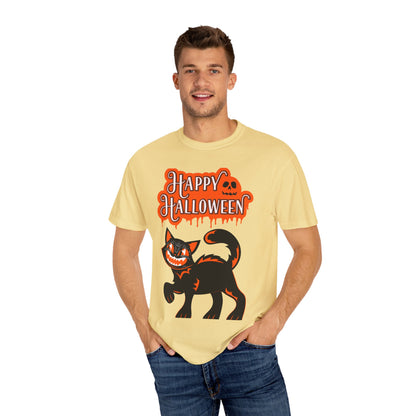 Halloween Cat T-Shirt, Spooky Apparel, Unisex Costume Tee, Fall Fashion, Halloween Party Wear, Fun Trick or Treat Shirt