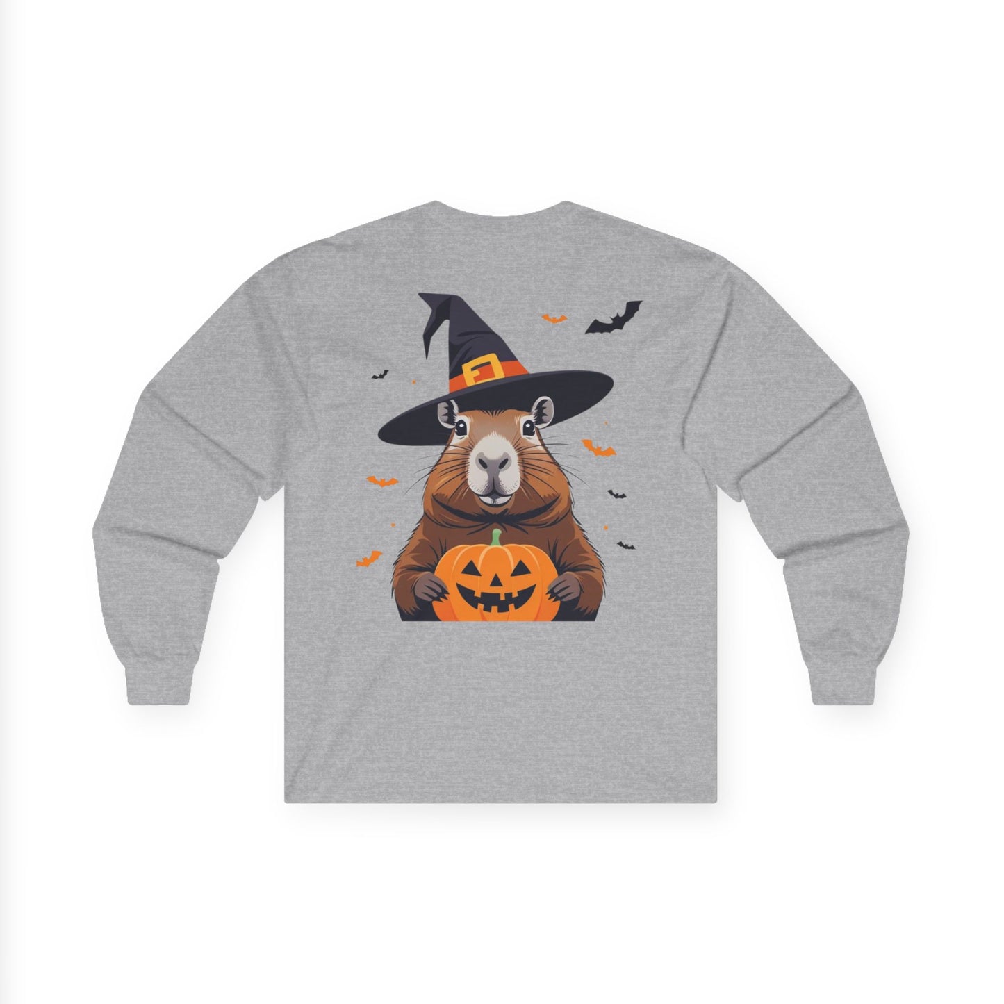 Halloween Animal Graphic Tee, Unisex Long Sleeve Shirt, Cute Pumpkin Shirt, Fall Apparel, Gift for Animal Lovers