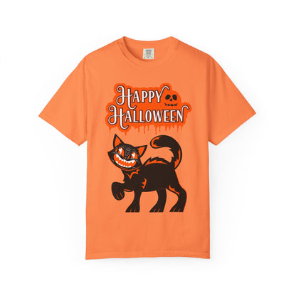 Halloween Cat T-Shirt, Spooky Apparel, Unisex Costume Tee, Fall Fashion, Halloween Party Wear, Fun Trick or Treat Shirt