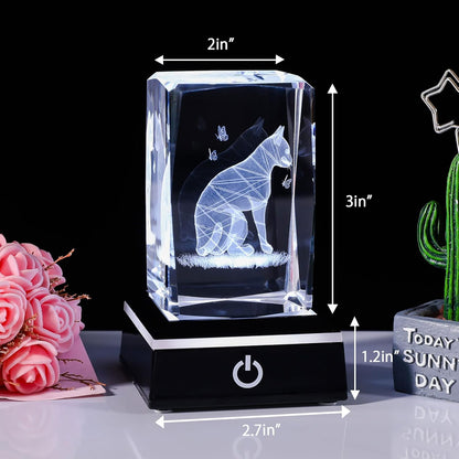 Cat Gifts for Cat Lovers Women Girls, 3D Crystals Cat Memorial Figurines Statue Cat Themed Gifts Home Decor Anime Black Pet Loss Gifts Cat Mom Gifts for Women Memorial Birthday Best Friend