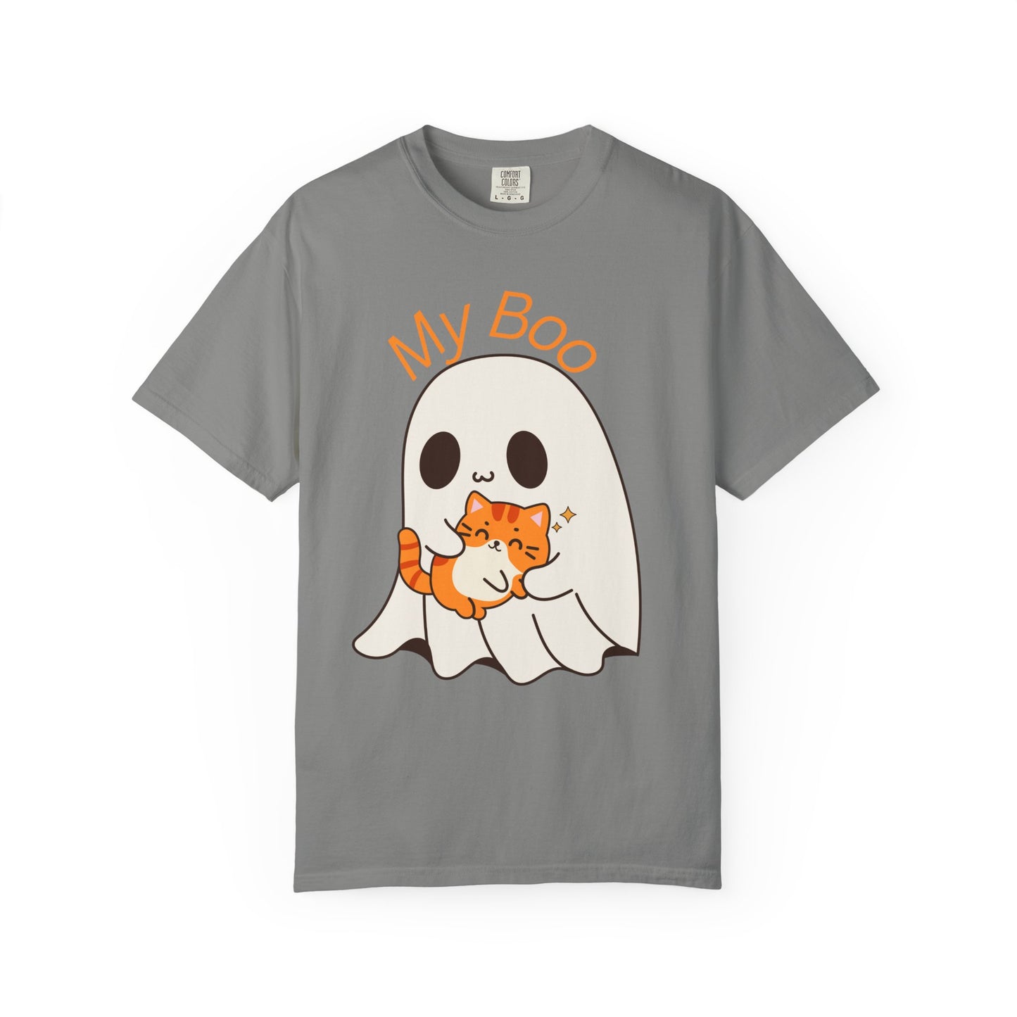 Cute Ghost & Cat Humor Tee, My Boo T-Shirt, Fall Apparel, Halloween Fashion, Gift for Cat Lovers, Unisex Funny Shirt