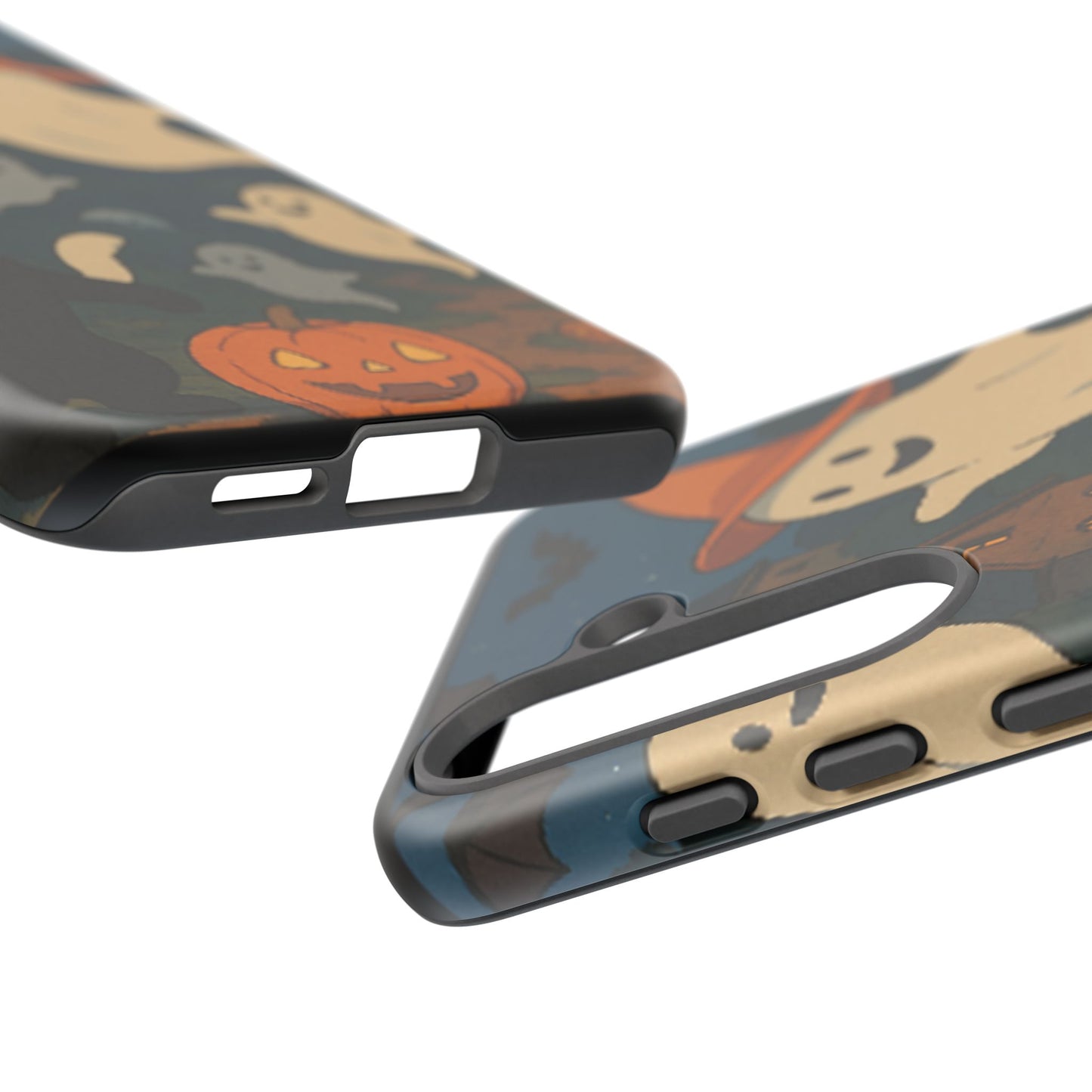 Halloween Phone Case, Spooky Ghost Design, Cat & Pumpkin Accessories, Fall Decor, Trick or Treat Gift