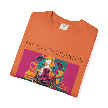 Colorful Dia de los Muertos T-Shirt, Unisex Graphic Tee, Day of the Dead Celebration Shirt, Festive Casual Wear, Gift for Dog Lovers