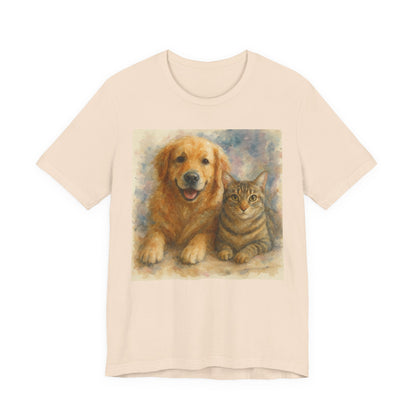 Pet Lovers Unisex Tee, Dog and Cat Combo Shirt, Animal Lover Gift, Animal-Themed Apparel, Funny Pet T-Shirt, Cozy Casual Wear
