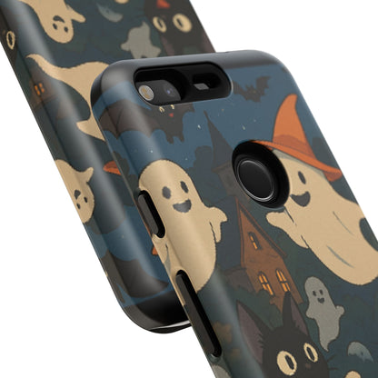 Halloween Phone Case, Spooky Ghost Design, Cat & Pumpkin Accessories, Fall Decor, Trick or Treat Gift