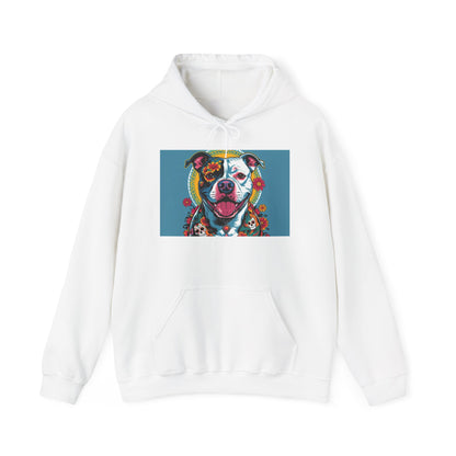 Colorful Pit Bull Design Unisex Hoodie, Dog Lover Gift, Animal Advocacy Sweatshirt, Pet-Themed Apparel, Cozy Streetwear