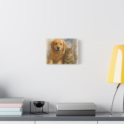 Pet Portrait Canvas Art, Custom Wall Decor, Dog and Cat Artwork, Gift for Pet Lovers, Animal Wall Art, Home Decor