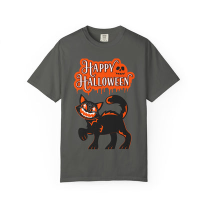 Halloween Cat T-Shirt, Spooky Apparel, Unisex Costume Tee, Fall Fashion, Halloween Party Wear, Fun Trick or Treat Shirt