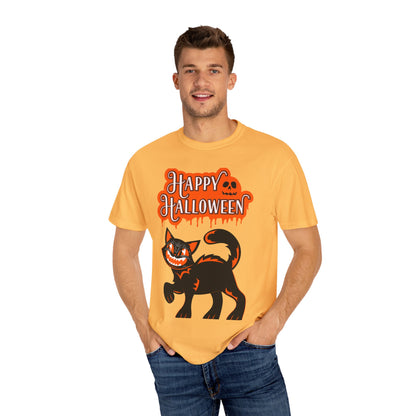 Halloween Cat T-Shirt, Spooky Apparel, Unisex Costume Tee, Fall Fashion, Halloween Party Wear, Fun Trick or Treat Shirt