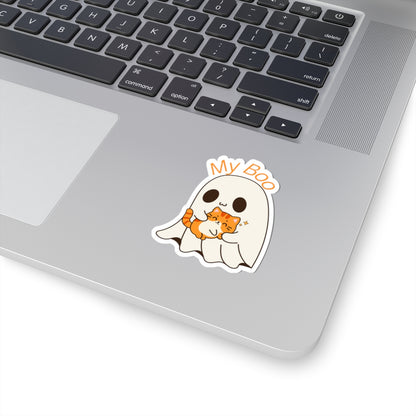 Cute Ghost & Cat Kiss-Cut Stickers | Perfect for Halloween, Laptop Decor, Kid's Gifts, Cute Aesthetic