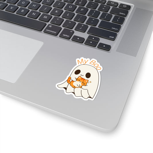 Cute Ghost & Cat Kiss-Cut Stickers | Perfect for Halloween, Laptop Decor, Kid's Gifts, Cute Aesthetic