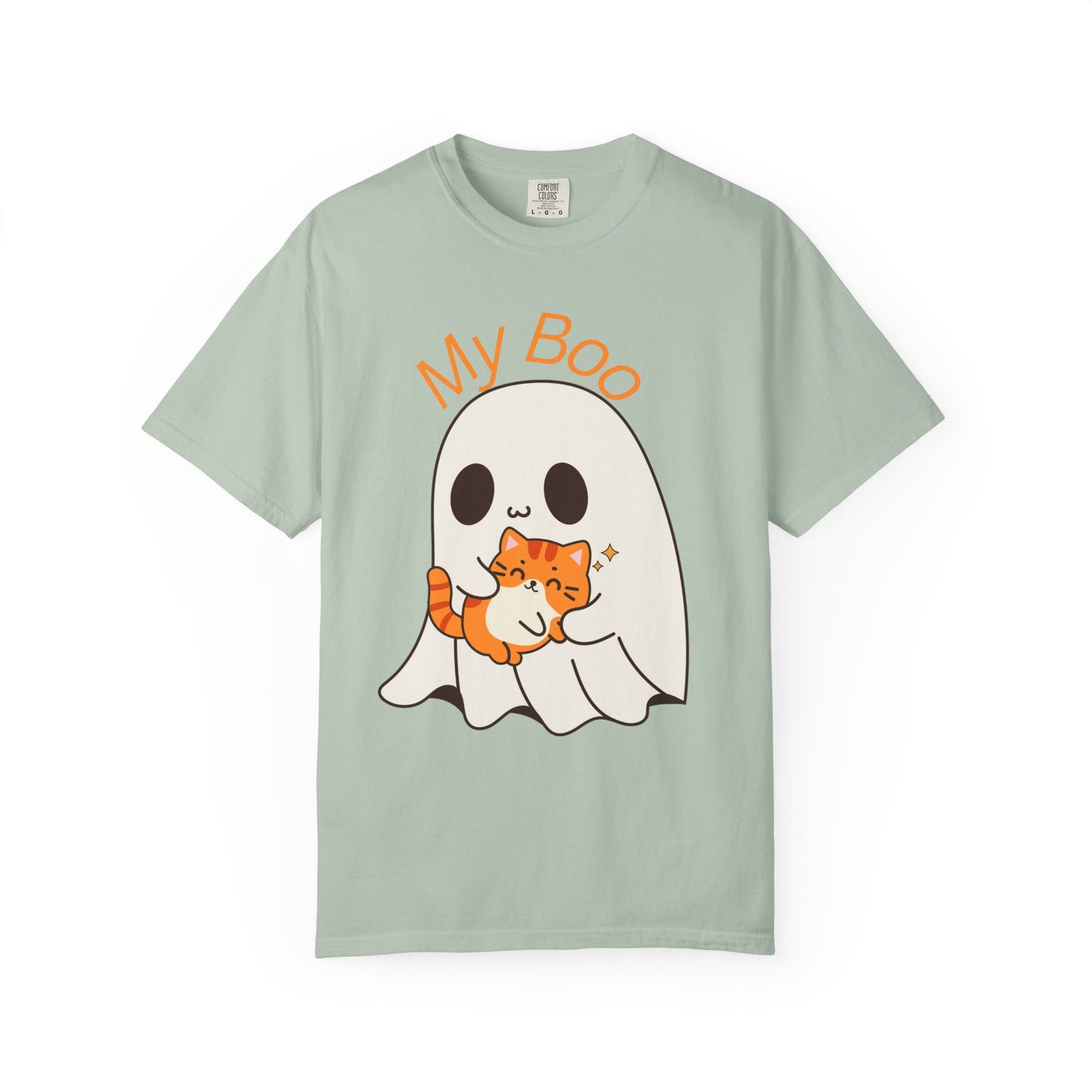 Cute Ghost & Cat Humor Tee, My Boo T-Shirt, Fall Apparel, Halloween Fashion, Gift for Cat Lovers, Unisex Funny Shirt