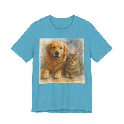 Pet Lovers Unisex Tee, Dog and Cat Combo Shirt, Animal Lover Gift, Animal-Themed Apparel, Funny Pet T-Shirt, Cozy Casual Wear