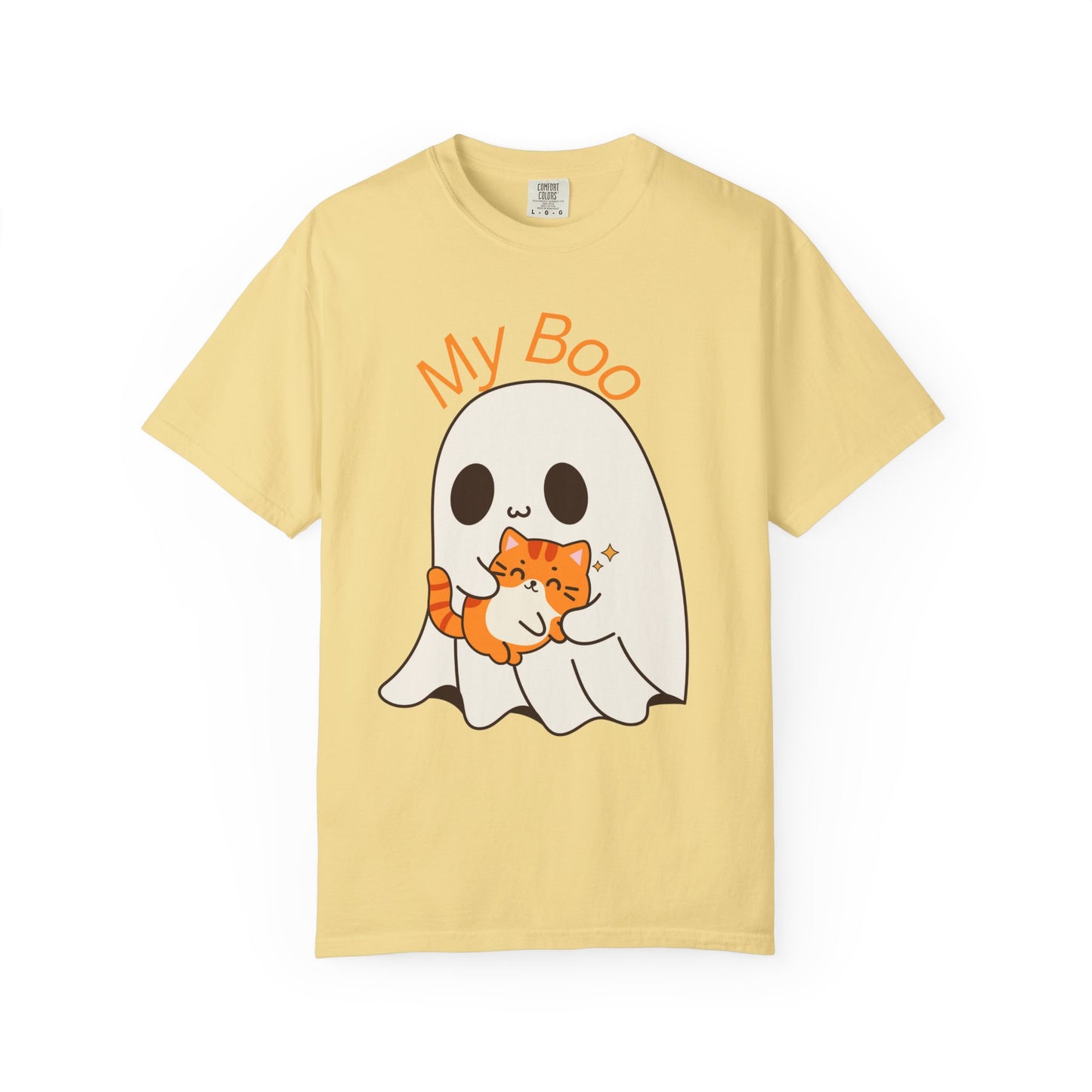 Cute Ghost & Cat Humor Tee, My Boo T-Shirt, Fall Apparel, Halloween Fashion, Gift for Cat Lovers, Unisex Funny Shirt