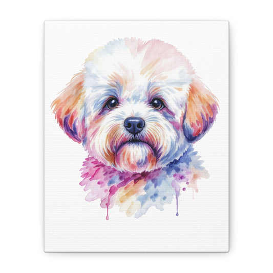 Watercolor Dog Canvas Art, Pet Lover Gift, Home Decor, Dog Portrait, Gift for Dog Owners, Cute Canine Wall Art