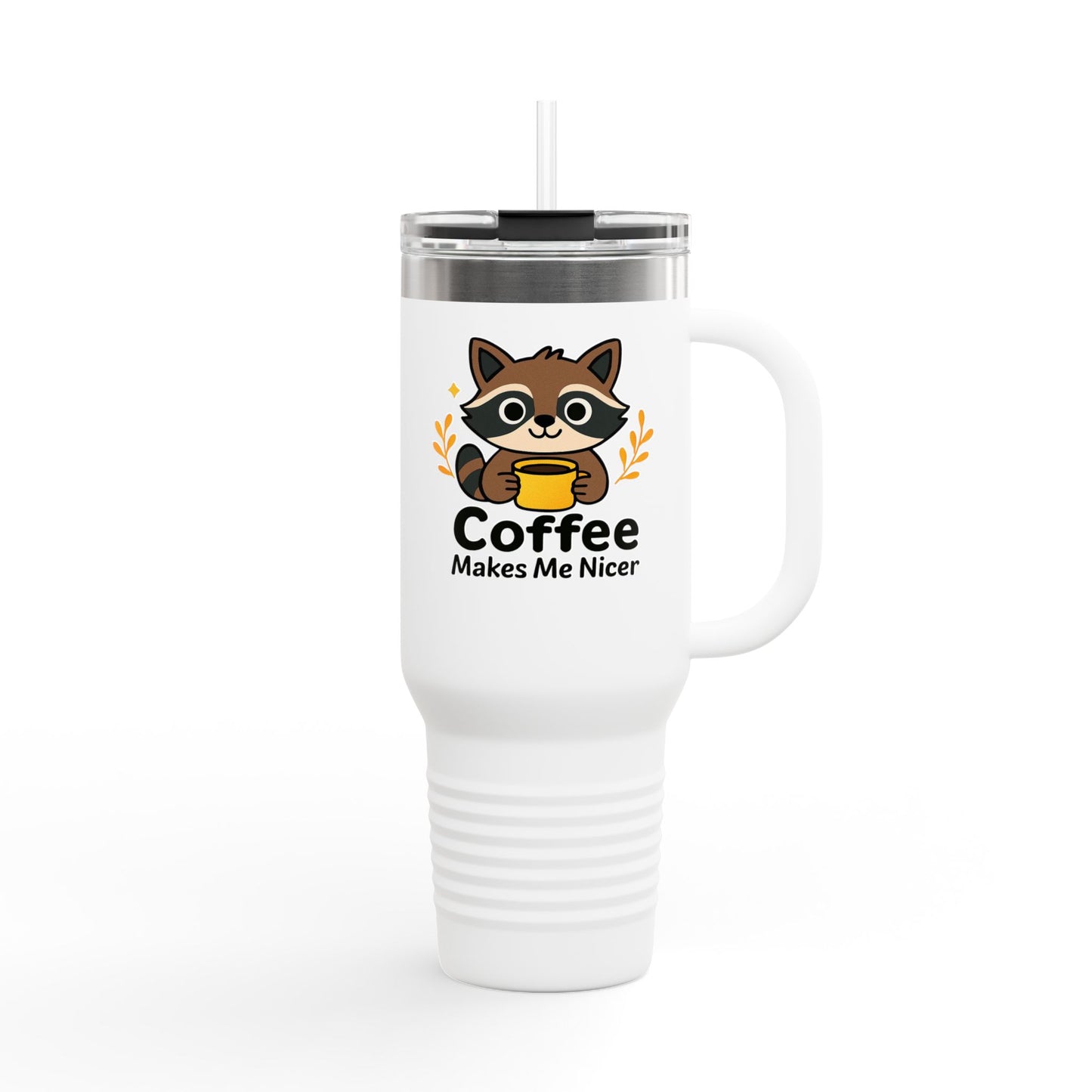 Cute Coffee-Themed Insulated Travel Mug, 40oz - Perfect for Caffeinated Adventures, Coffee Lovers, Gifts, and More