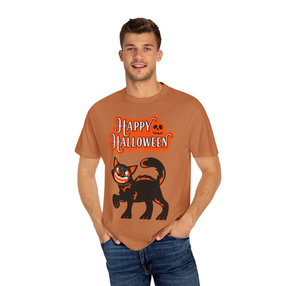 Halloween Cat T-Shirt, Spooky Apparel, Unisex Costume Tee, Fall Fashion, Halloween Party Wear, Fun Trick or Treat Shirt
