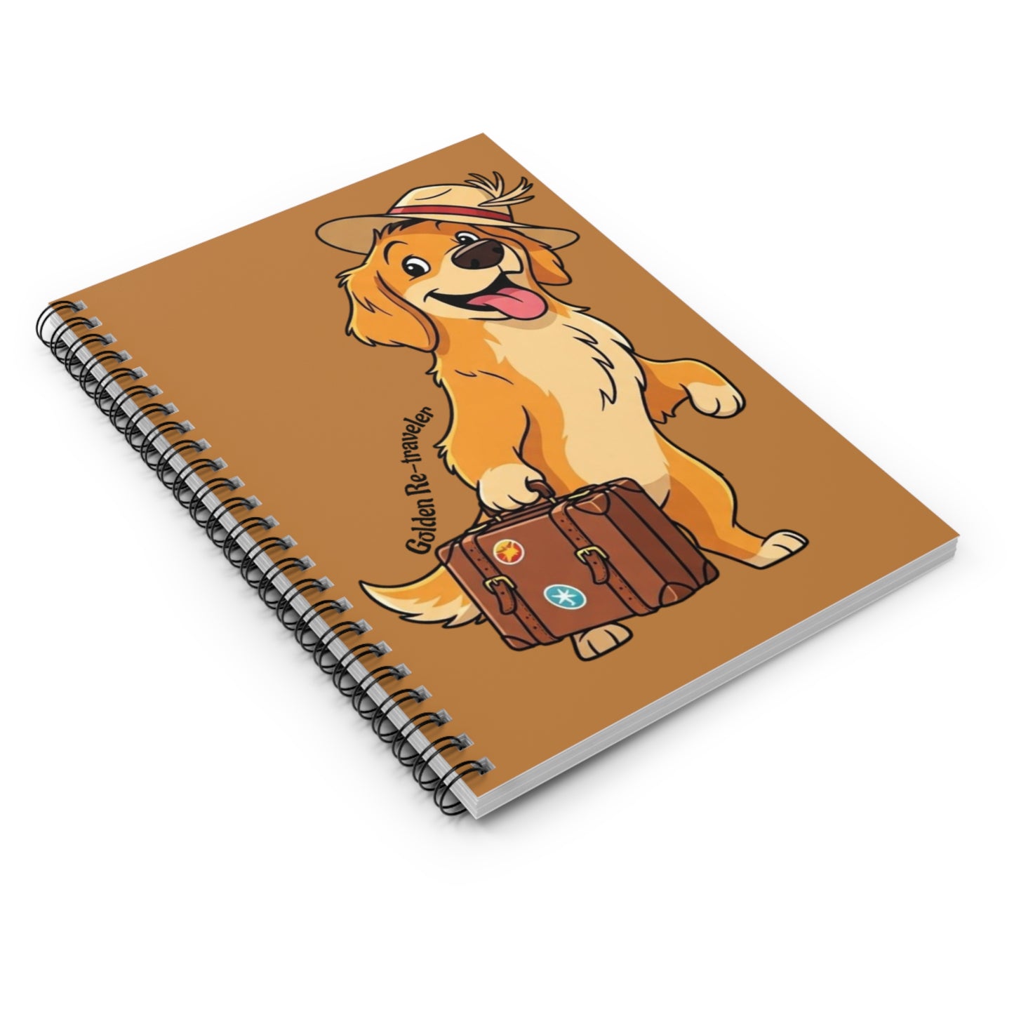 Golden Retriever Traveler Spiral Notebook - Perfect for Dog Lovers, Journal, Sketchbook, Gift for Pet Owners, Travel Notes