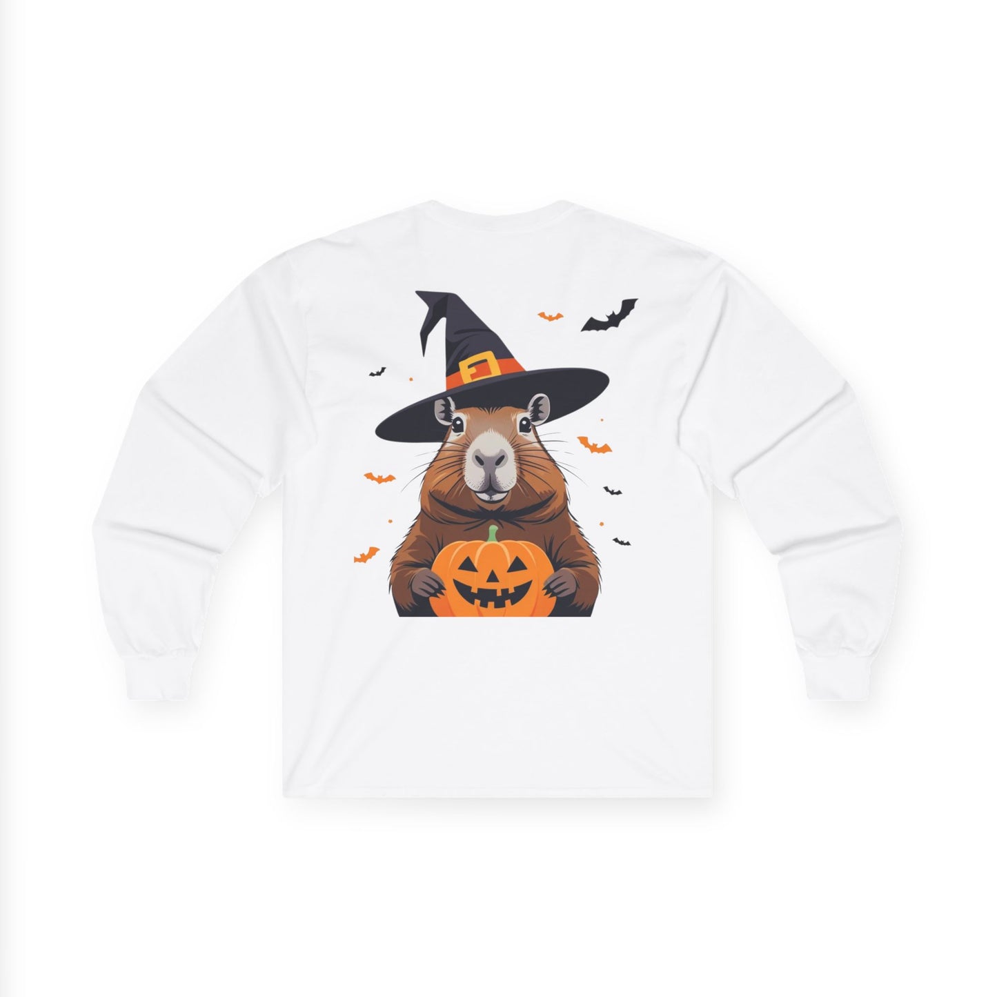Halloween Animal Graphic Tee, Unisex Long Sleeve Shirt, Cute Pumpkin Shirt, Fall Apparel, Gift for Animal Lovers
