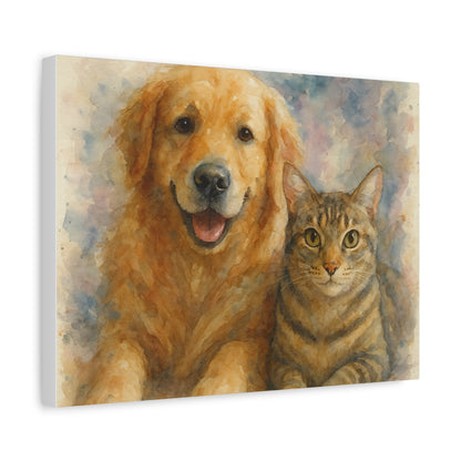 Pet Portrait Canvas Art, Custom Wall Decor, Dog and Cat Artwork, Gift for Pet Lovers, Animal Wall Art, Home Decor