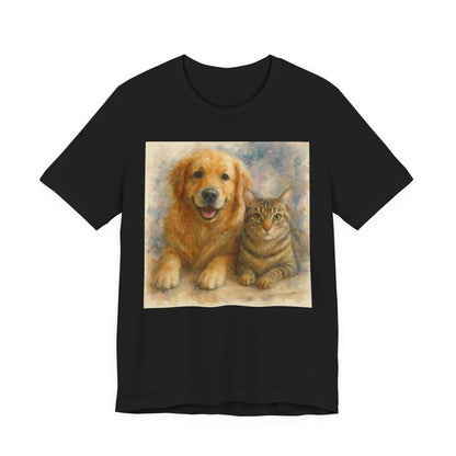 Pet Lovers Unisex Tee, Dog and Cat Combo Shirt, Animal Lover Gift, Animal-Themed Apparel, Funny Pet T-Shirt, Cozy Casual Wear