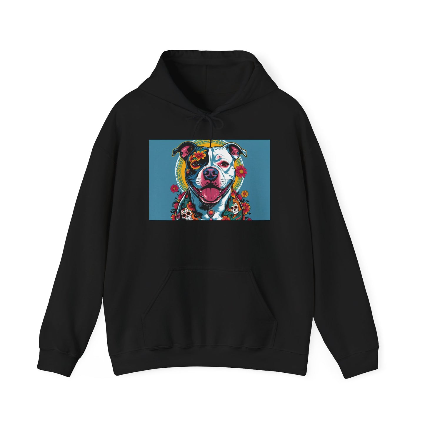 Colorful Pit Bull Design Unisex Hoodie, Dog Lover Gift, Animal Advocacy Sweatshirt, Pet-Themed Apparel, Cozy Streetwear