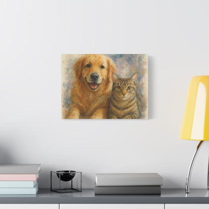 Pet Portrait Canvas Art, Custom Wall Decor, Dog and Cat Artwork, Gift for Pet Lovers, Animal Wall Art, Home Decor