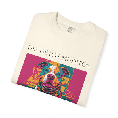 Colorful Dia de los Muertos T-Shirt, Unisex Graphic Tee, Day of the Dead Celebration Shirt, Festive Casual Wear, Gift for Dog Lovers
