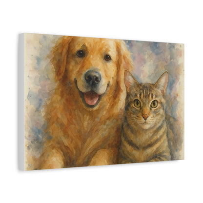Pet Portrait Canvas Art, Custom Wall Decor, Dog and Cat Artwork, Gift for Pet Lovers, Animal Wall Art, Home Decor