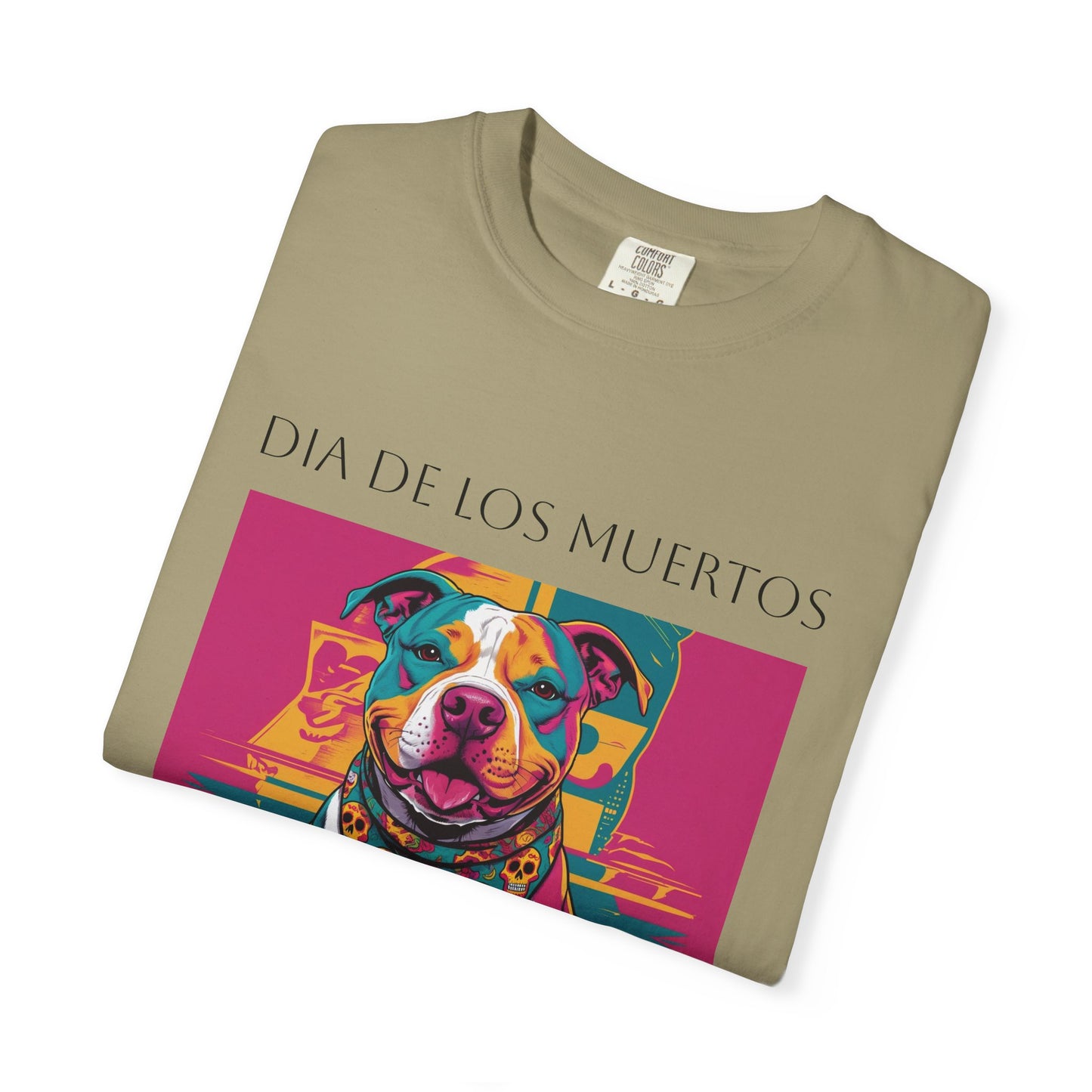 Colorful Dia de los Muertos T-Shirt, Unisex Graphic Tee, Day of the Dead Celebration Shirt, Festive Casual Wear, Gift for Dog Lovers