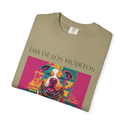 Colorful Dia de los Muertos T-Shirt, Unisex Graphic Tee, Day of the Dead Celebration Shirt, Festive Casual Wear, Gift for Dog Lovers