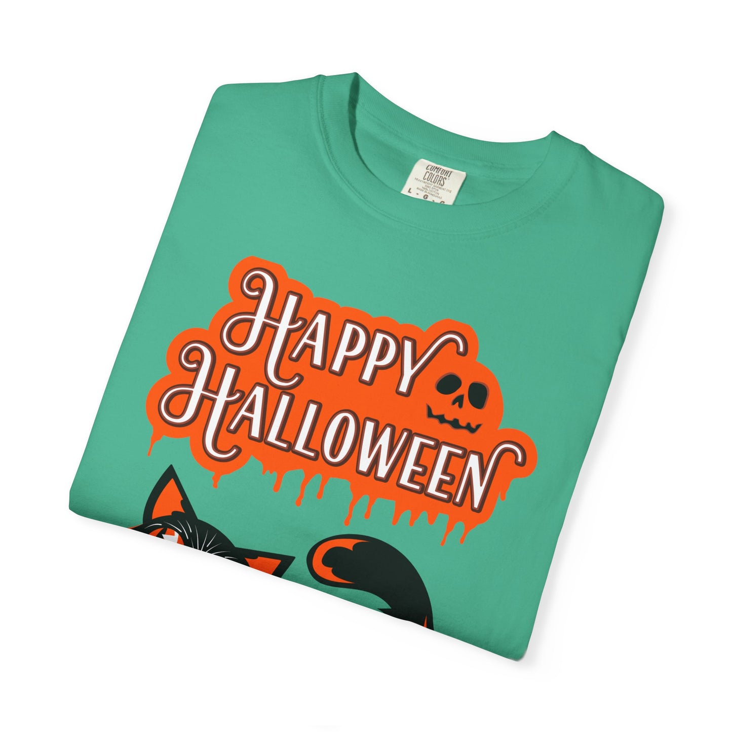 Halloween Cat T-Shirt, Spooky Apparel, Unisex Costume Tee, Fall Fashion, Halloween Party Wear, Fun Trick or Treat Shirt