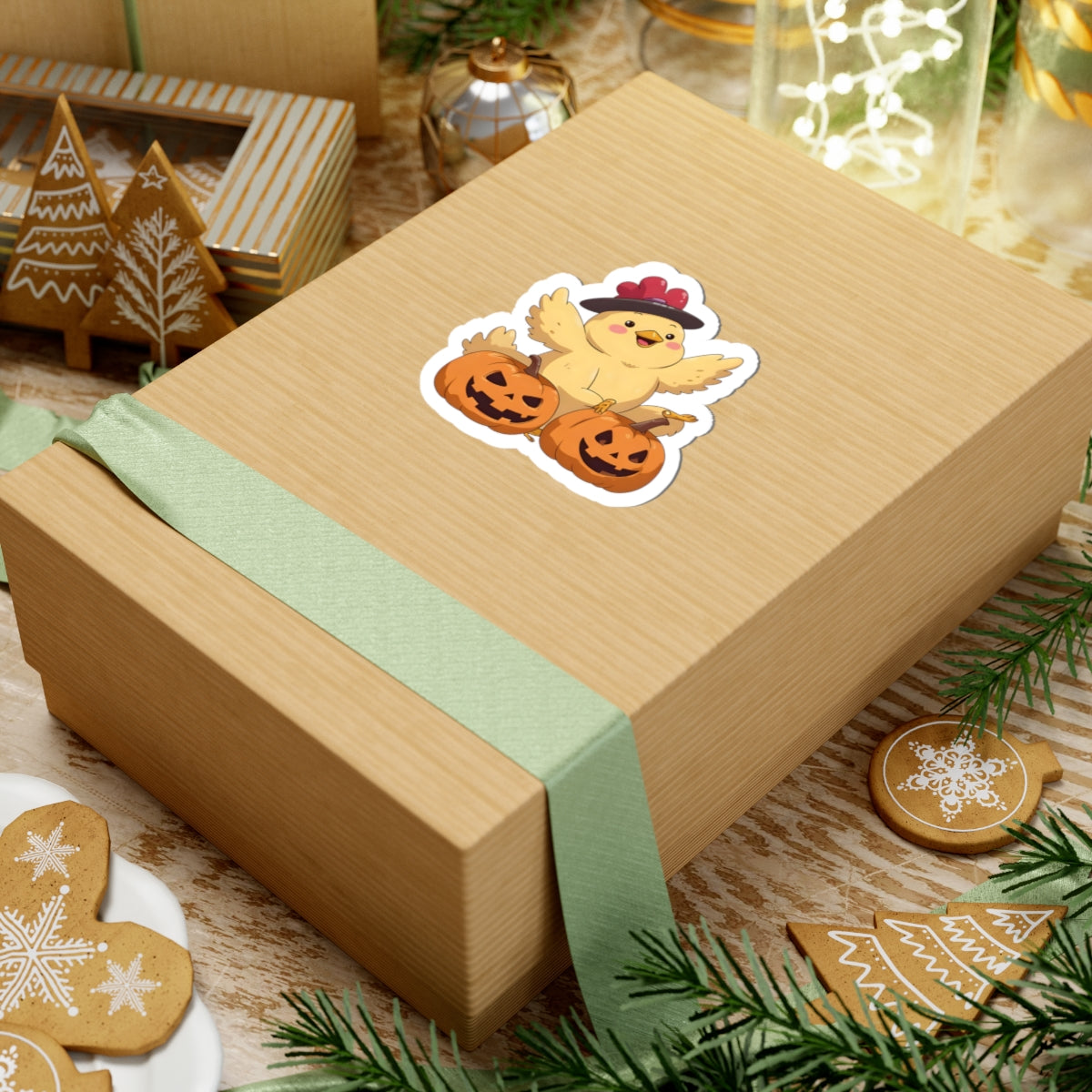 Cute Halloween Chicken Stickers, Seasonal Decor, Laptop Accessories, Pumpkin Stickers, Fun Holiday Gift