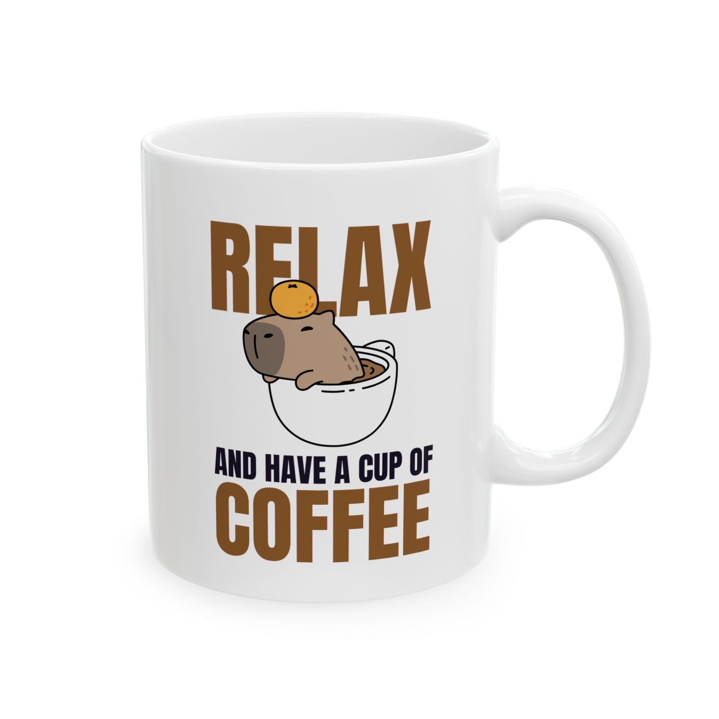 Relax and Unwind Coffee Mug, 11oz or 15oz Ceramic Cup, Gift for Coffee Lovers, Fun Kitchen Decor, Morning Coffee Essential