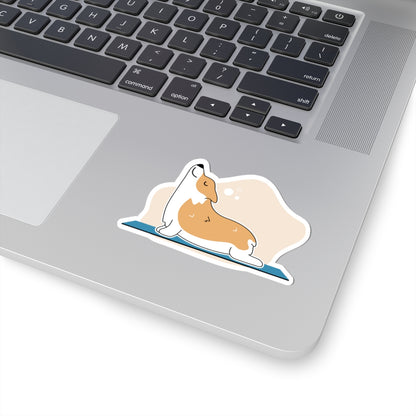 Charming Corgi Yoga Kiss-Cut Stickers - Cute Dog Stickers for Laptops, Journals, Gifts, Decor, Pet Lovers
