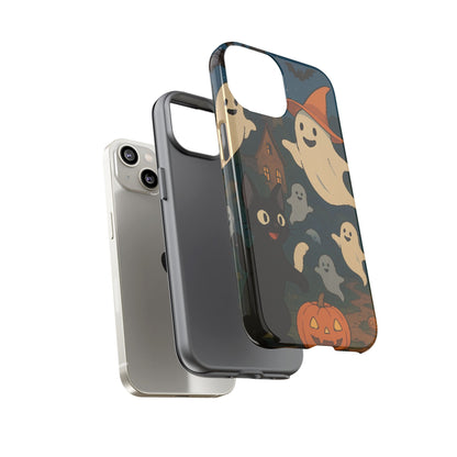 Halloween Phone Case, Spooky Ghost Design, Cat & Pumpkin Accessories, Fall Decor, Trick or Treat Gift