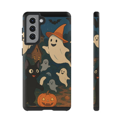Halloween Phone Case, Spooky Ghost Design, Cat & Pumpkin Accessories, Fall Decor, Trick or Treat Gift