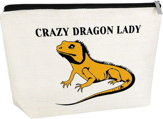 Bearded Animal Gift Makeup Bag Animal Reptile Gift Fors Women Cosmetic Bag Funny Gift Bearded Animals Themed Graduation Christmas Birthday Present for Friend Travel Pouch