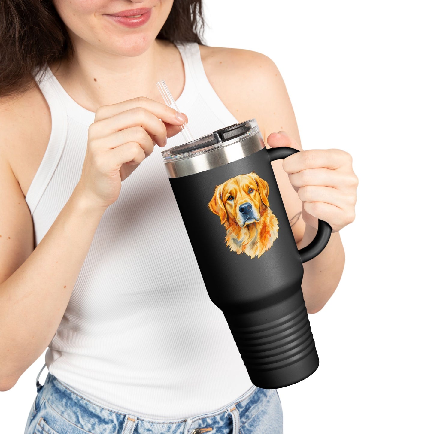 Golden Retriever Insulated Travel Mug, Personalized Dog Lover Gift, Pet Travel Cup, Coffee Tumblers for Home, Breweries, Camping