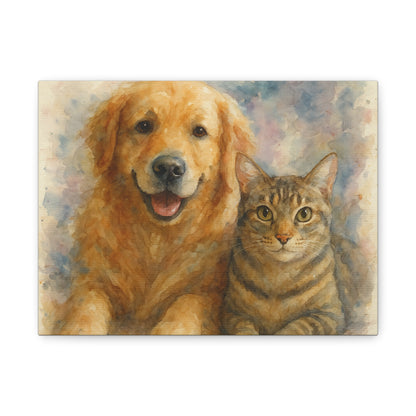 Pet Portrait Canvas Art, Custom Wall Decor, Dog and Cat Artwork, Gift for Pet Lovers, Animal Wall Art, Home Decor