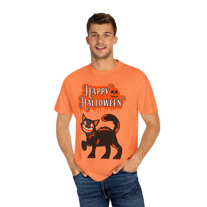 Halloween Cat T-Shirt, Spooky Apparel, Unisex Costume Tee, Fall Fashion, Halloween Party Wear, Fun Trick or Treat Shirt