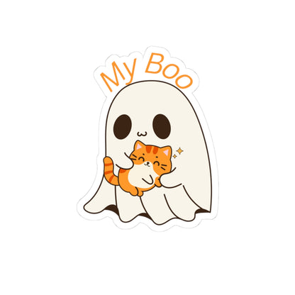 Cute Ghost & Cat Kiss-Cut Stickers | Perfect for Halloween, Laptop Decor, Kid's Gifts, Cute Aesthetic
