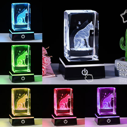 Cat Gifts for Cat Lovers Women Girls, 3D Crystals Cat Memorial Figurines Statue Cat Themed Gifts Home Decor Anime Black Pet Loss Gifts Cat Mom Gifts for Women Memorial Birthday Best Friend