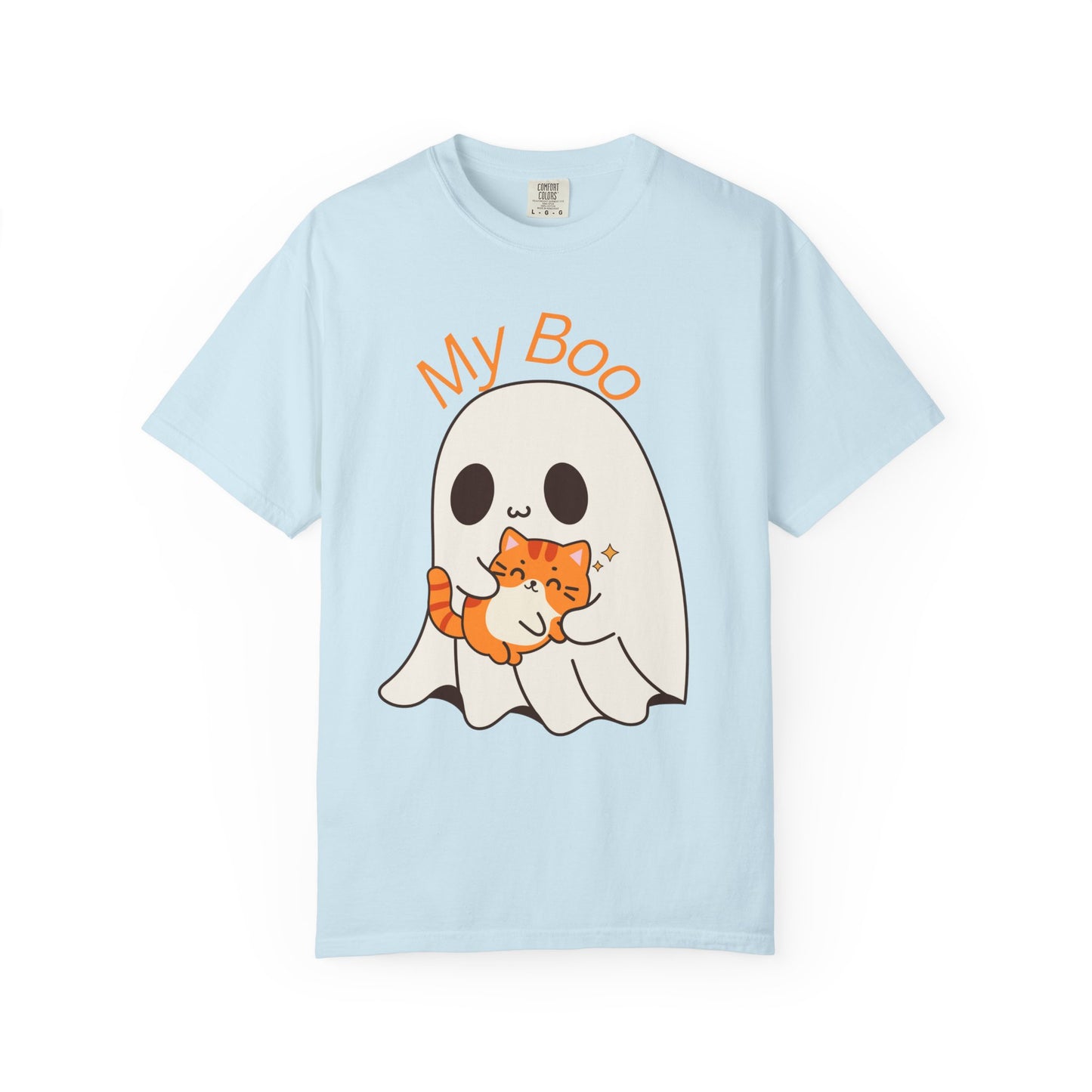 Cute Ghost & Cat Humor Tee, My Boo T-Shirt, Fall Apparel, Halloween Fashion, Gift for Cat Lovers, Unisex Funny Shirt