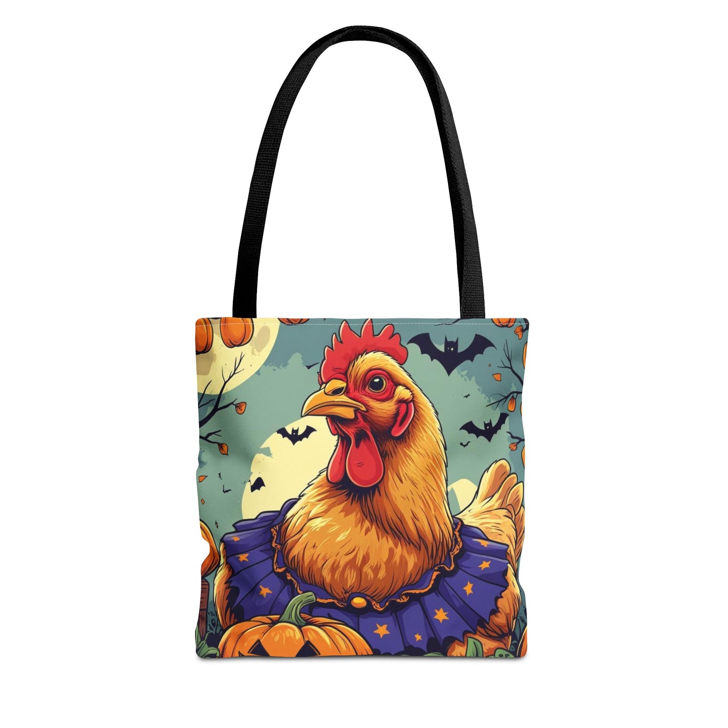 Festive Chicken Tote Bag, Autumn Harvest Bag, Halloween Purse, Farmhouse Decor, Gift for Chicken Lovers