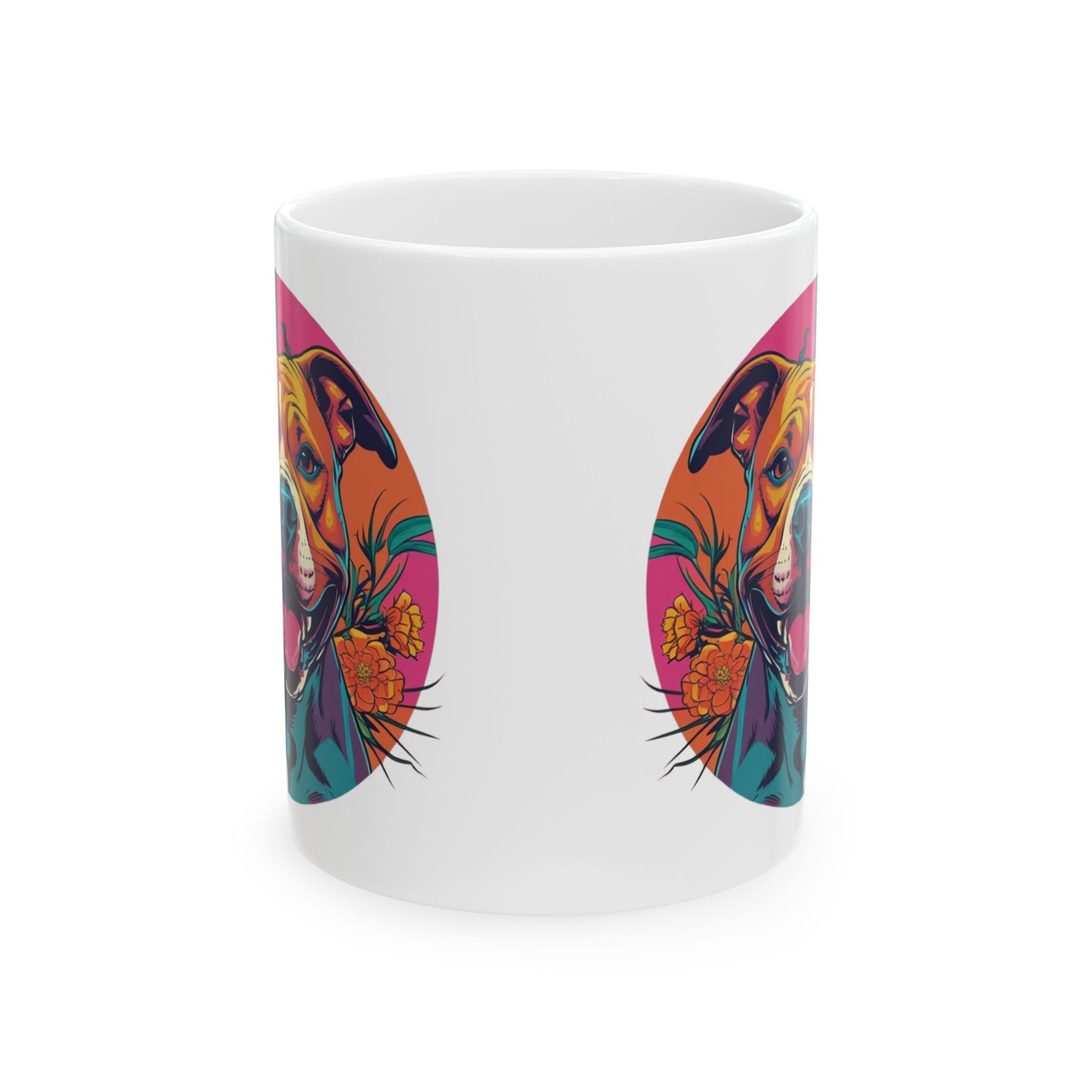 Vibrant Dog Lover's Ceramic Mug, 11oz or 15oz, Colorful Pet Gift, Unique Coffee Cup, Animal Lover, Birthday Present